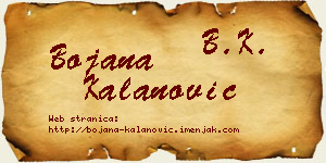 Bojana Kalanović vizit kartica
